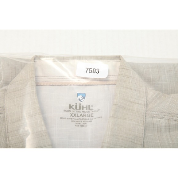 Kuhl Karib Shirt Mens 2XL Beige Short Sleeve Button Front Hiking 7259 - Picture 12 of 12